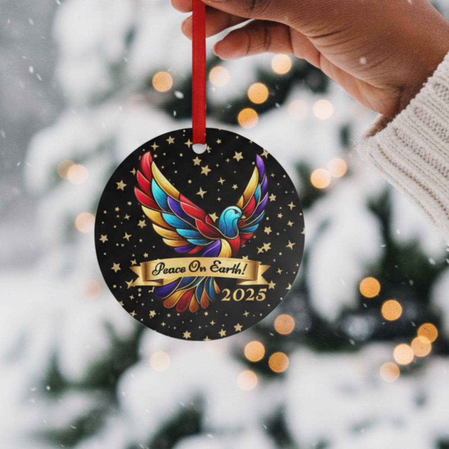 2025 Christmas Dove Metal Ornament – Peace on Earth