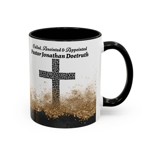 Personalized Pastor Coffee Mug - Mosaic Cross