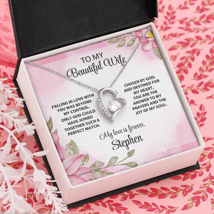 Christian Wife Message Card With Forever Love Necklace - Perfect Match