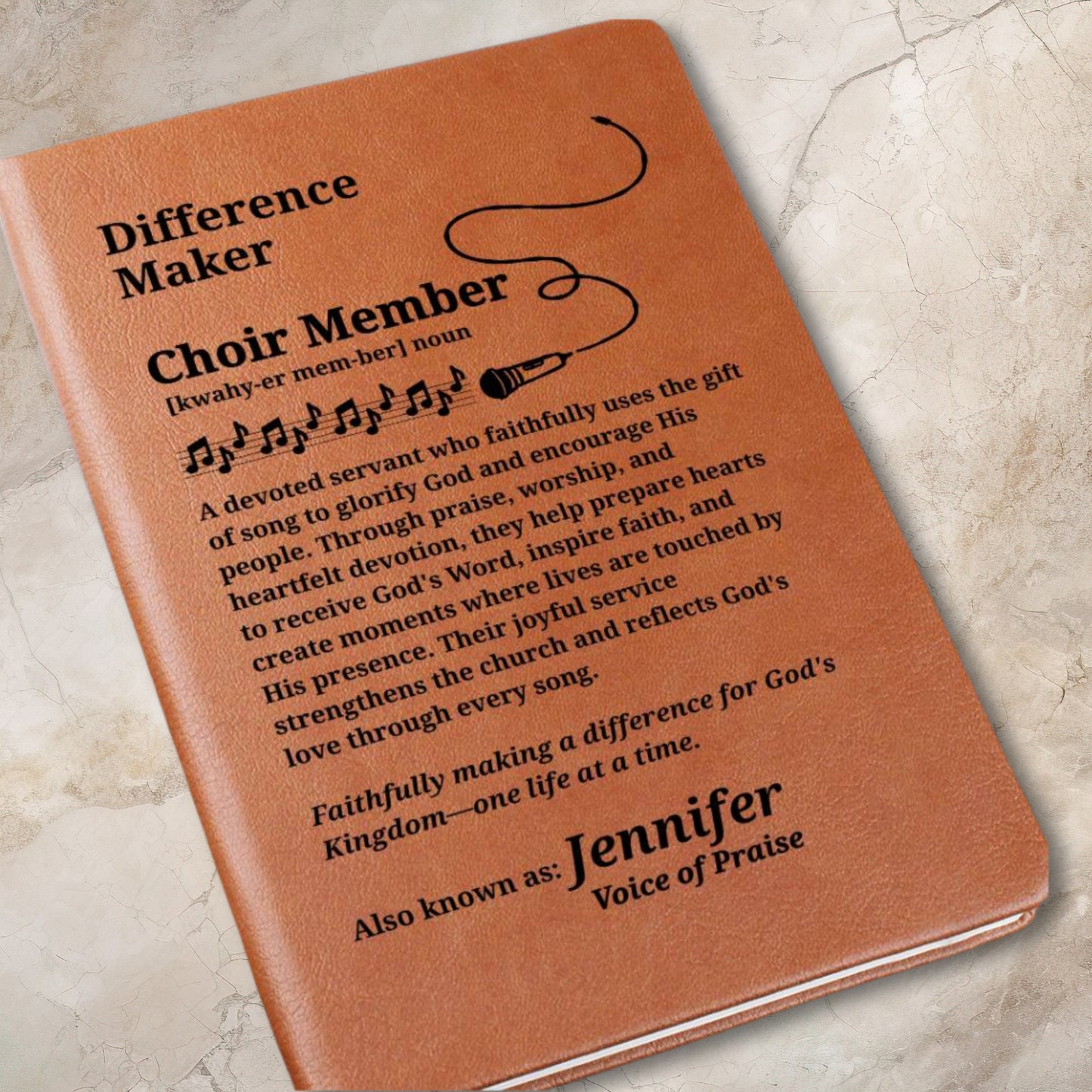 Difference Maker Choir Member Personalized Leather Journal