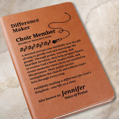 Difference Maker Choir Member Personalized Leather Journal