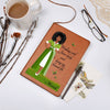 Load image into Gallery viewer, Personalized African American Woman Vegan Leather Writing Journal - Walking With Jesus