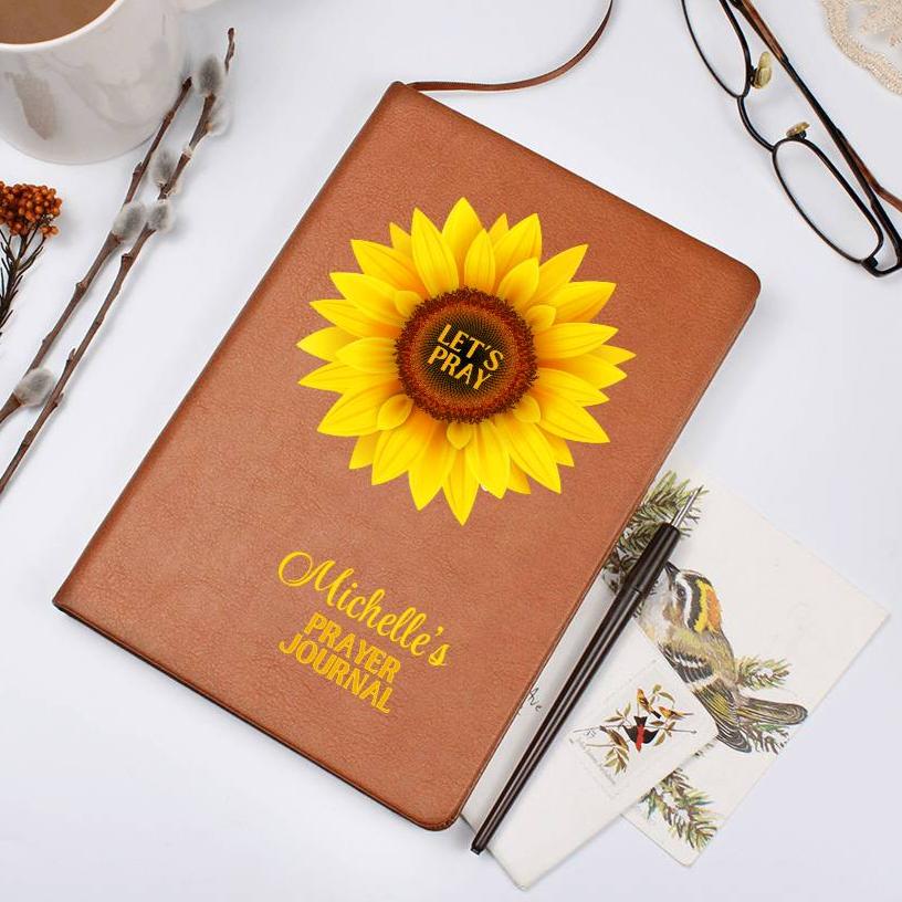 Let's Pray Personalized Women's Prayer Journal Sunflower Cover