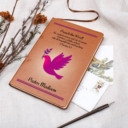 Preach The Word Pastor Personalized Writing Journal - Dove