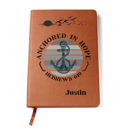 Anchored In Hope Bible Verse Vegan Leather Journal