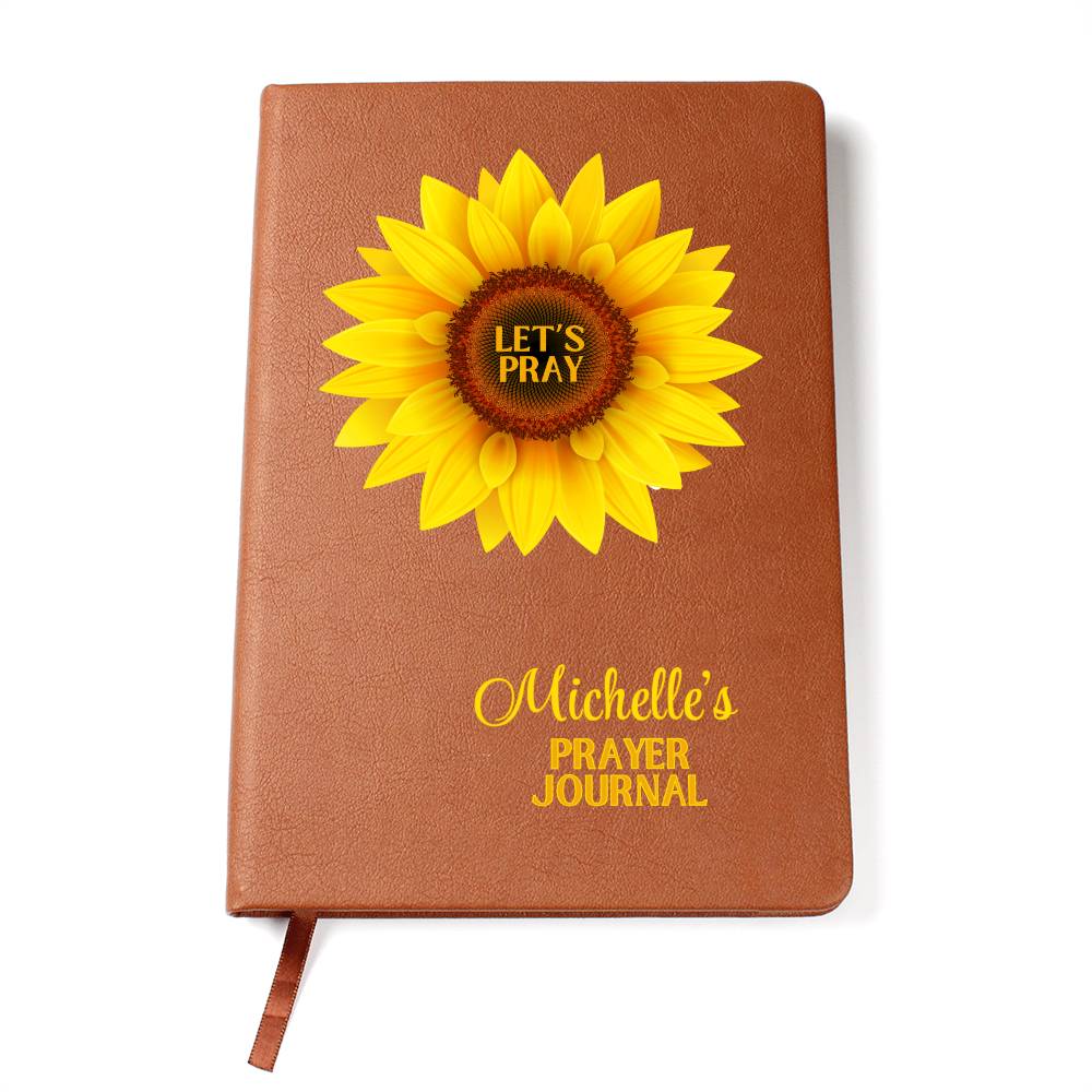 Let's Pray Personalized Women's Prayer Journal Sunflower Cover