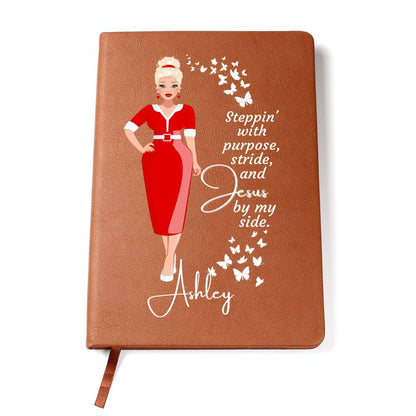 Personalized Vegan Leather Writing Journal - Steppin' With Purpose