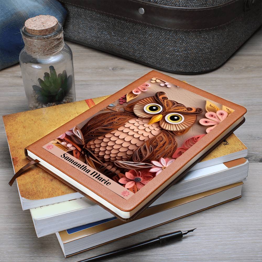 Personalized Writing Journal - 3D Brown Owl
