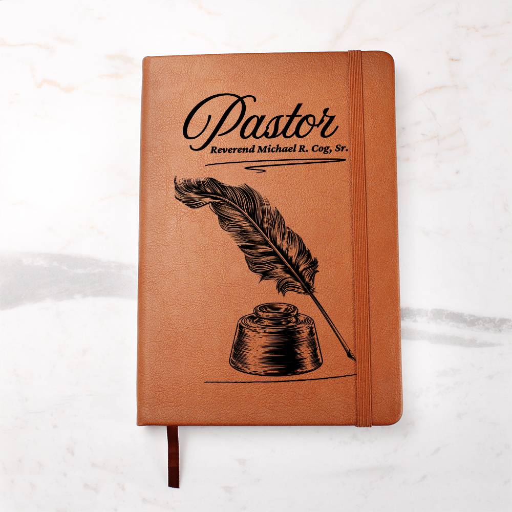 Personalized Pastor Vegan Leather Writing Journal