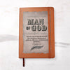 Man of God Leather Journal - Bible Verse 1 Timothy 6:11