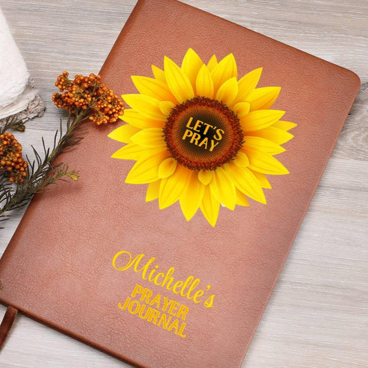 Let's Pray Personalized Women's Prayer Journal Sunflower Cover