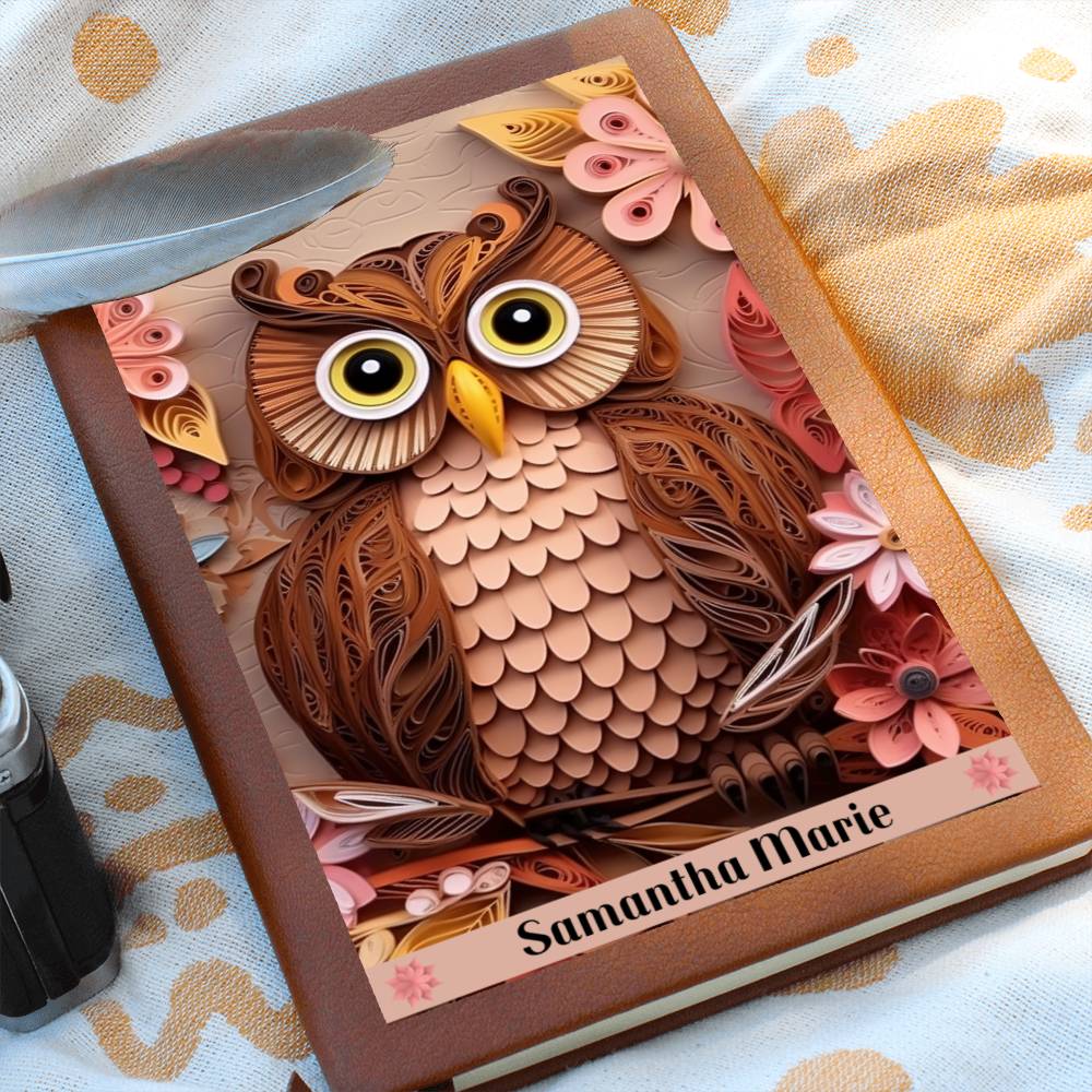 Personalized Writing Journal - 3D Brown Owl
