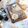 Load image into Gallery viewer, Owl With Bible Verse Leather Journal - Who Can Be Against Us