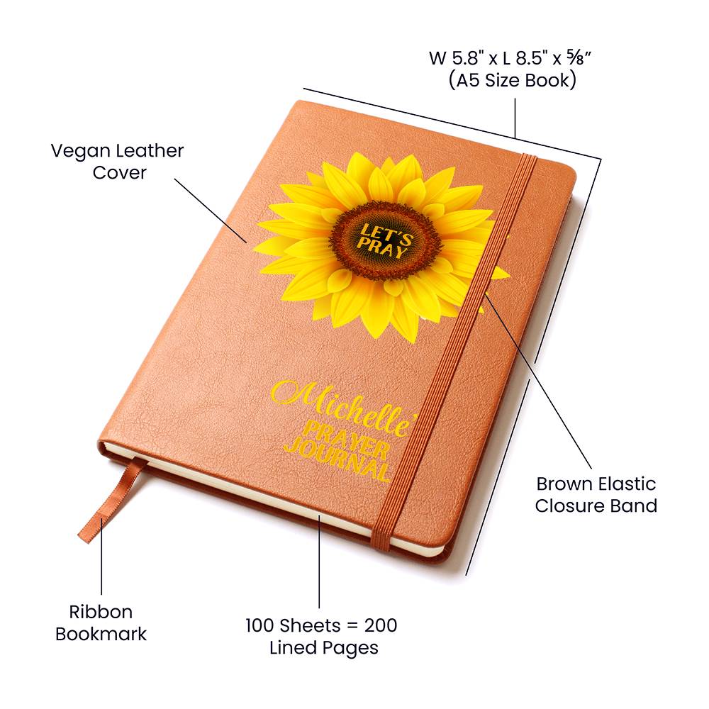 Let's Pray Personalized Women's Prayer Journal Sunflower Cover