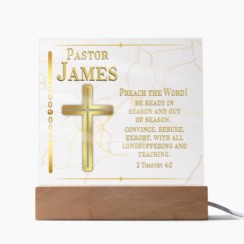 Personalized Pastor Appreciation Acrylic Office Desk Plaque