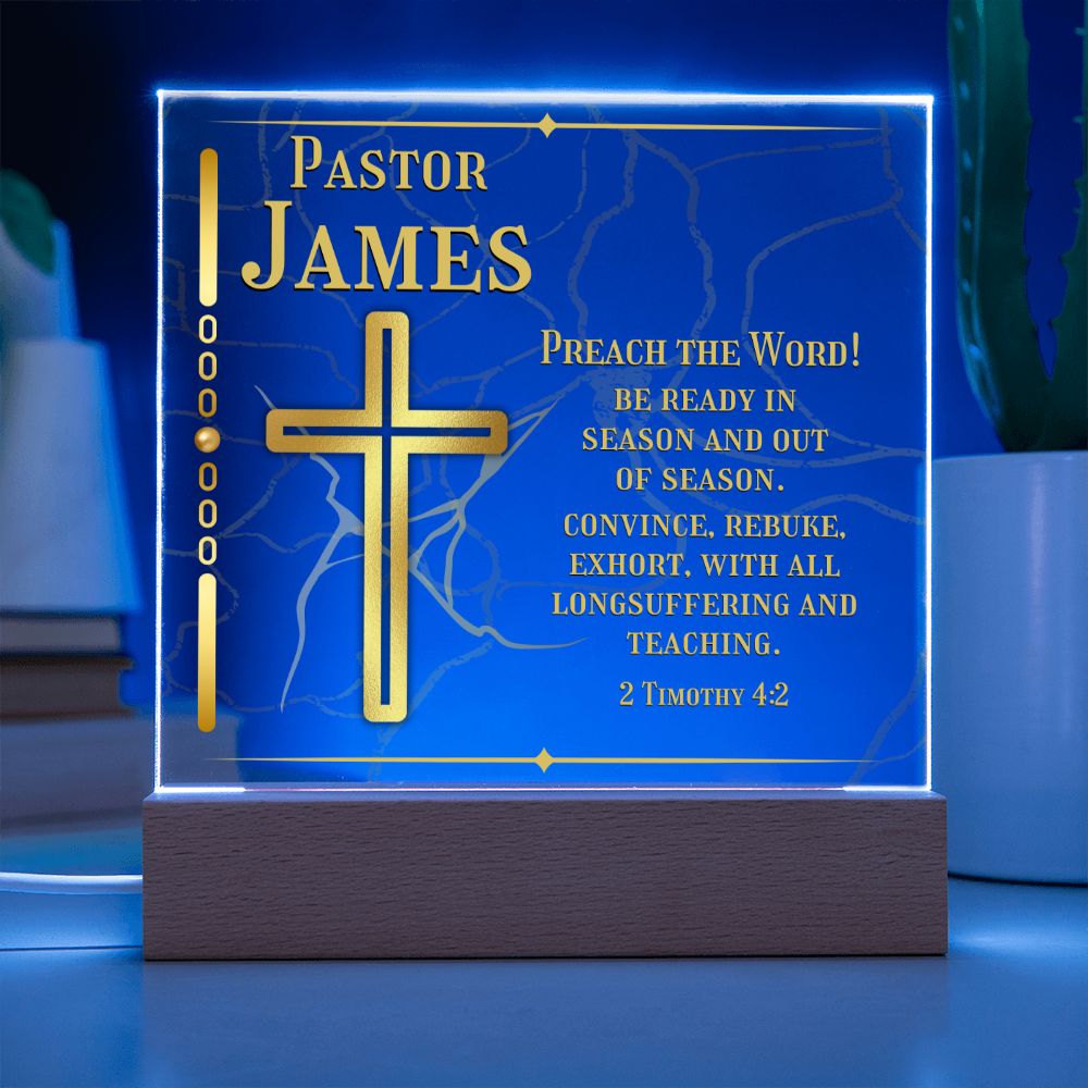 Personalized Pastor Appreciation Acrylic Office Desk Plaque