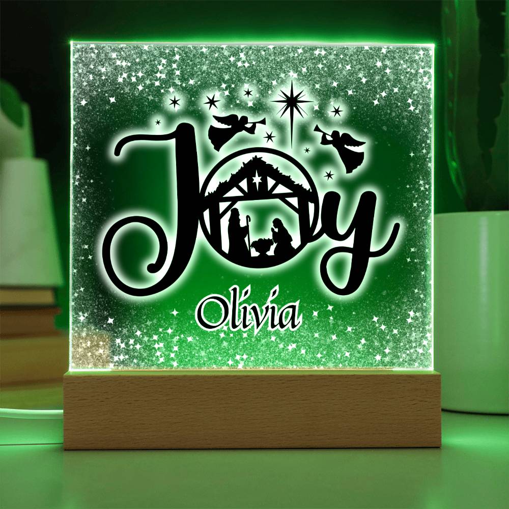 Personalized Christmas Joy Nativity Scene Decorative Night Light