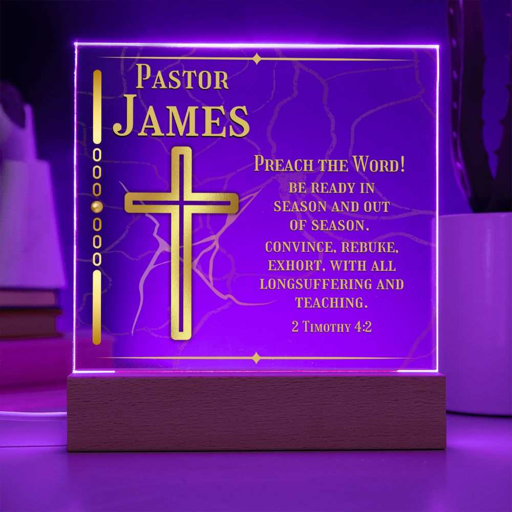 Personalized Pastor Appreciation Acrylic Office Desk Plaque