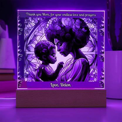 Personalized Acrylic LED Night Light Plaque For Mom - Endless Love