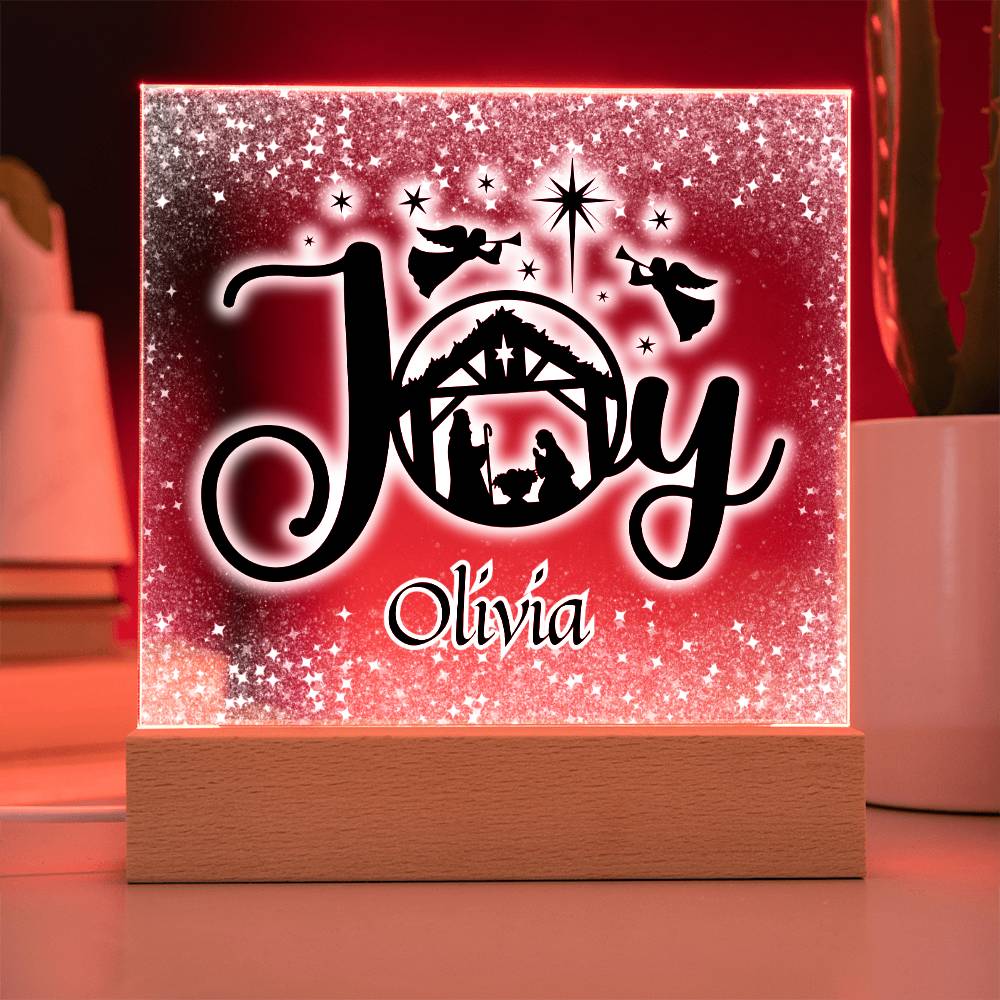 Personalized Christmas Joy Nativity Scene Decorative Night Light