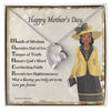 Load image into Gallery viewer, African American Mother Acronym Message Card Mother&#39;s Day Forever Love Heart Necklace