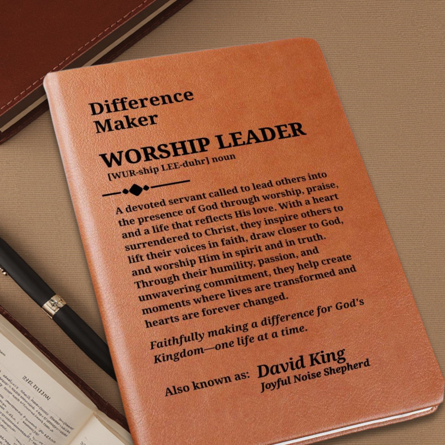 Difference Maker Worship Leader Personalized Journal