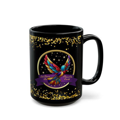 Christmas Coffee Mug - Peace On Earth - Gold Accent