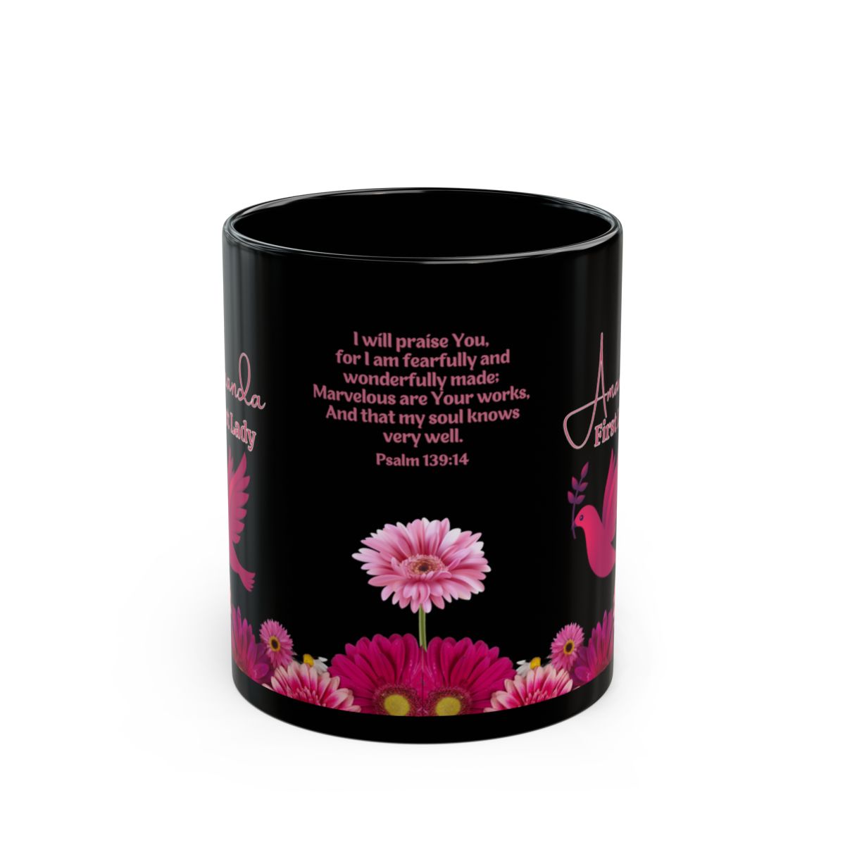 Pastor's Wife - First Lady Personalized Bible Verse Mug - Pink Dove