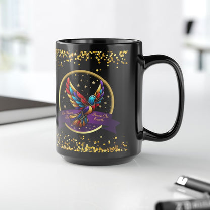 Christmas Coffee Mug - Peace On Earth - Gold Accent