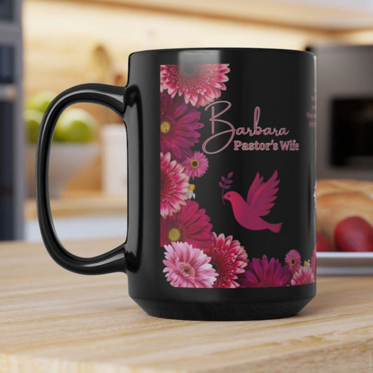 Pastor's Wife - First Lady Personalized Bible Verse Mug - Pink Dove