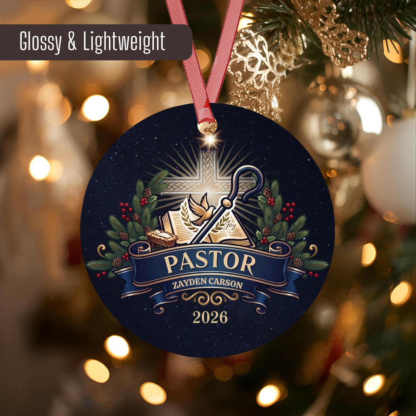 Personalized Christmas Ornament Keepsake Gift For The Pastor's Wife Appreciation, Unique First Lady of Church Congregation
