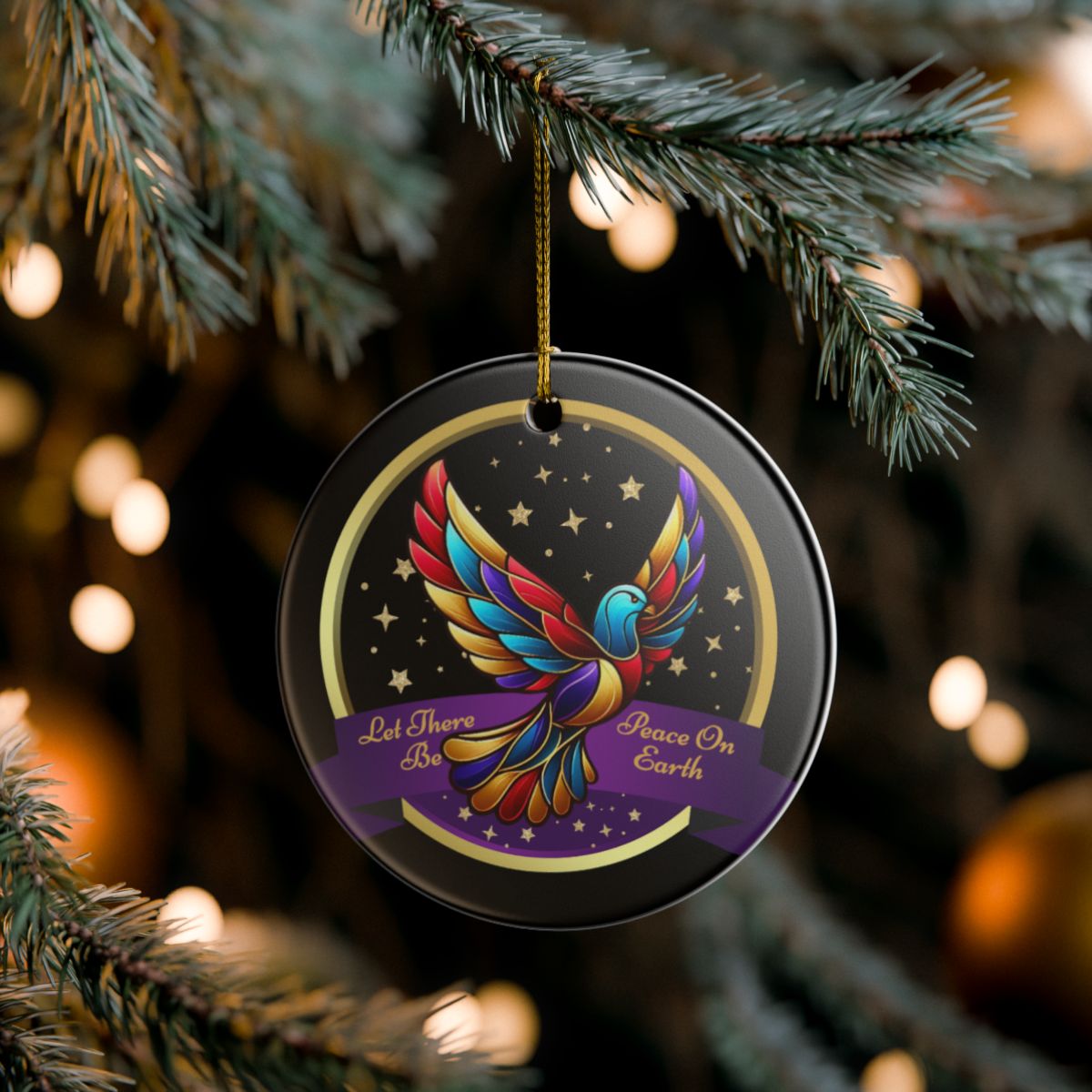 Christmas Ceramic Dove Ornament – Peace on Earth