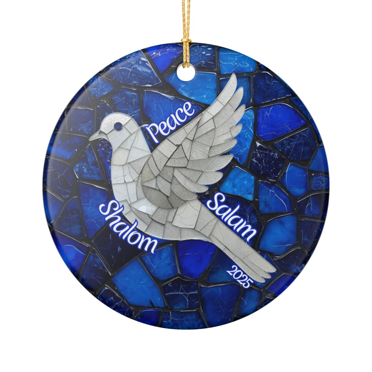 Mosaic Peace Dove With Stained-Glass Inspiration Ornament