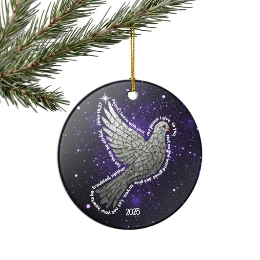 Mosaic Peace Dove Christmas 2025 Keepsake Ornament
