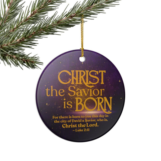 Christ the Savior Christmas Ornament -Purple