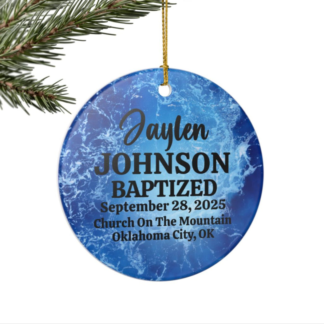 Baptism Ornament Personalized Keepsake Gift