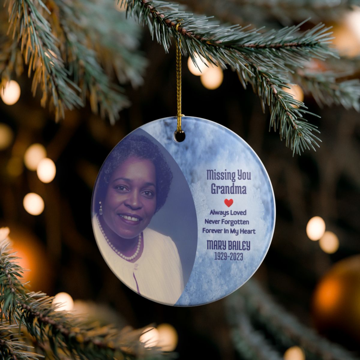 Personalized Memorial Photo Ornament Keepsake