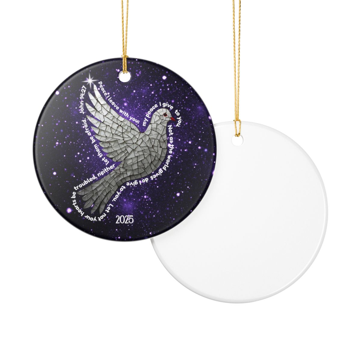 Mosaic Peace Dove Christmas 2025 Keepsake Ornament