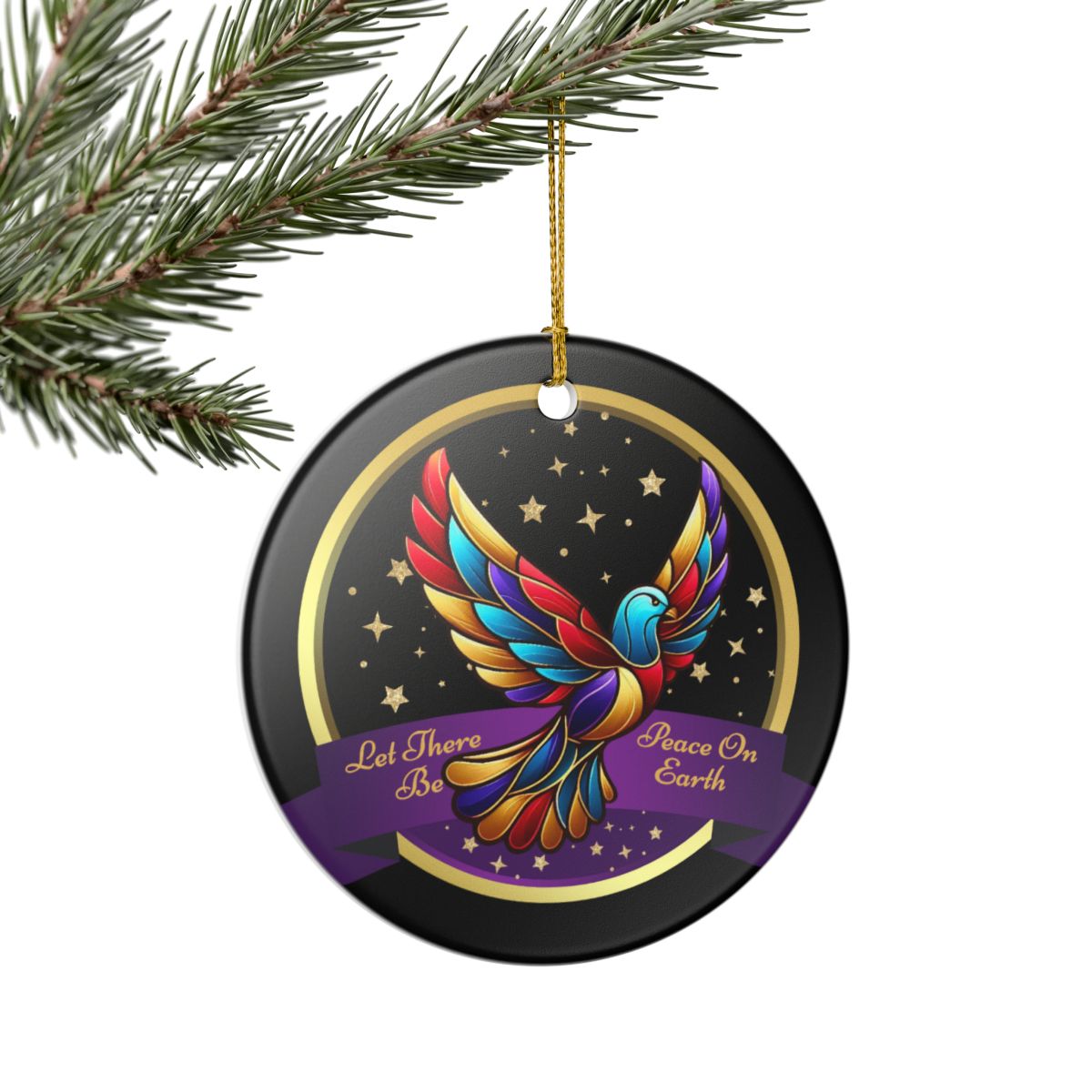 Christmas Ceramic Dove Ornament – Peace on Earth