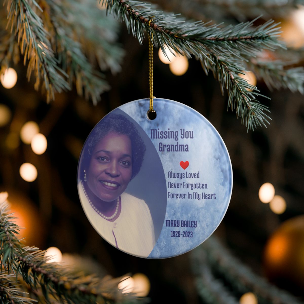 Personalized Memorial Photo Ornament Keepsake