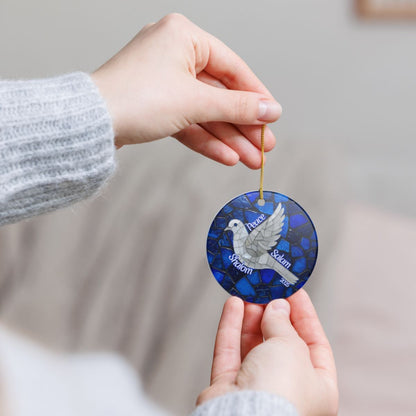 Mosaic Peace Dove With Stained-Glass Inspiration Ornament