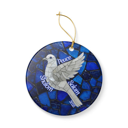 Mosaic Peace Dove With Stained-Glass Inspiration Ornament