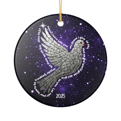 Mosaic Peace Dove Christmas 2025 Keepsake Ornament