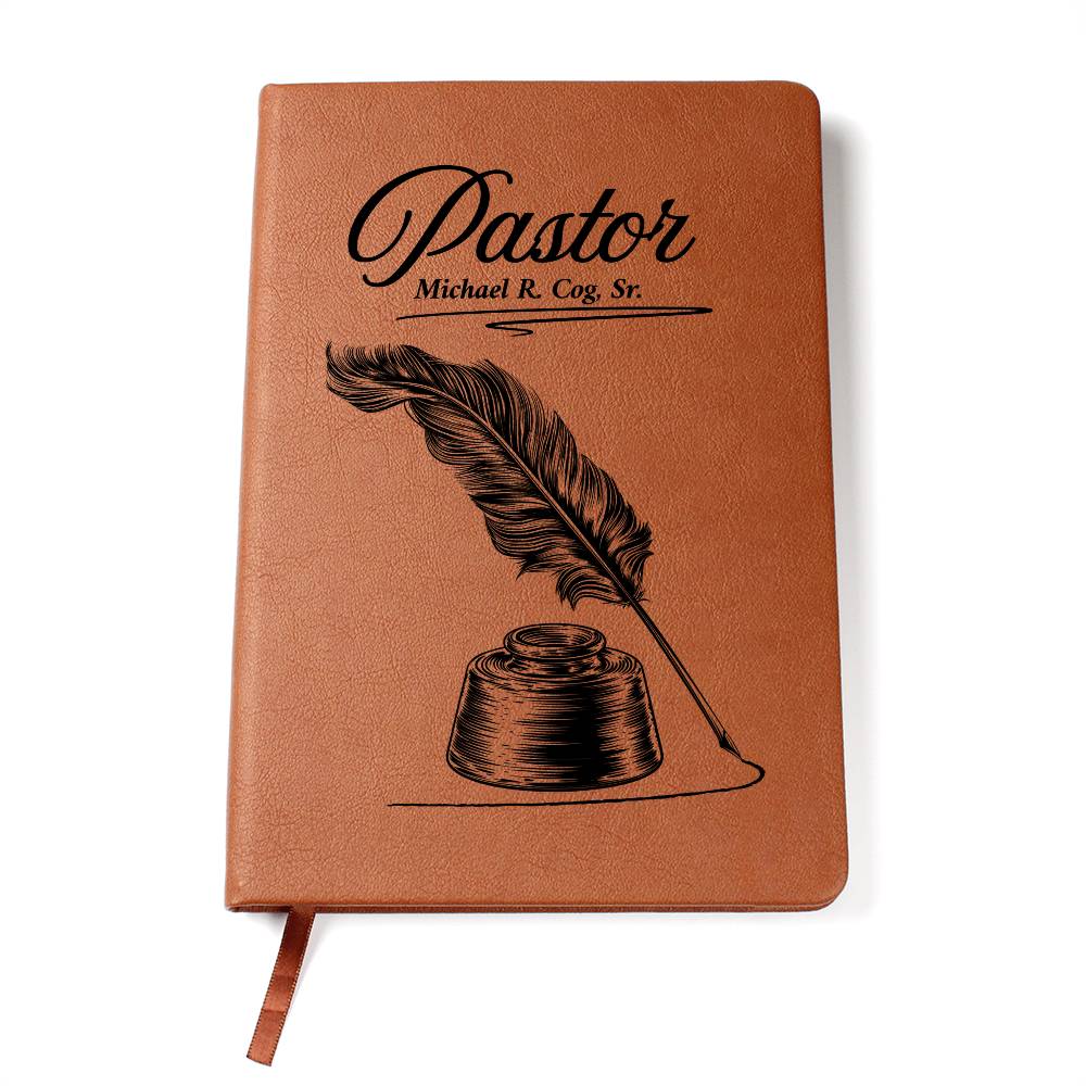 Personalized Pastor Vegan Leather Writing Journal For Sermon Notes