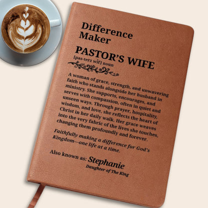 Difference Maker Pastor's Wife Personalized Journal