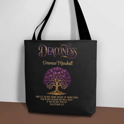 Personalized Deaconess Tote Bag For Christian Women of Faith Appreciation Gift For Church Group | Bible Verse Tote Bag Ministry Gift