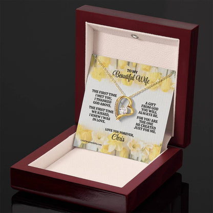 Christian Wife Message Card And Forever Love Necklace - The First Time