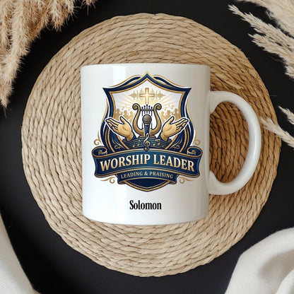 Personalized Worship Leader Coffee Mug With Bible Verse