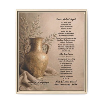 Personalized Pastor Appreciation Canvas Wall Art, Pastor Anniversary Gift | Chosen Vessel