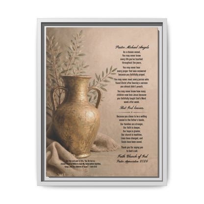 Personalized Pastor Appreciation Canvas Wall Art, Pastor Anniversary Gift | Chosen Vessel